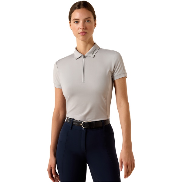 2026 Ariat Womens Bandera 1/4 Zip Polo Shirt 10071526 - Show Grey